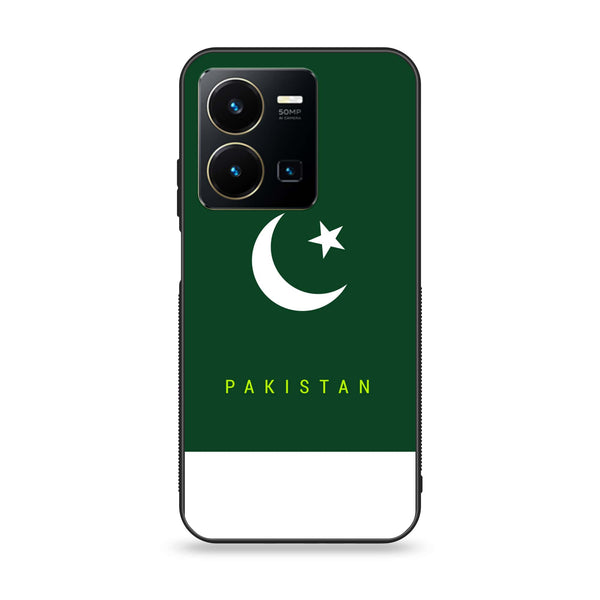 Vivo Y35 - Pakistani Flag Design 5 - Premium Printed Glass soft Bumper shock Proof Case CS-13757