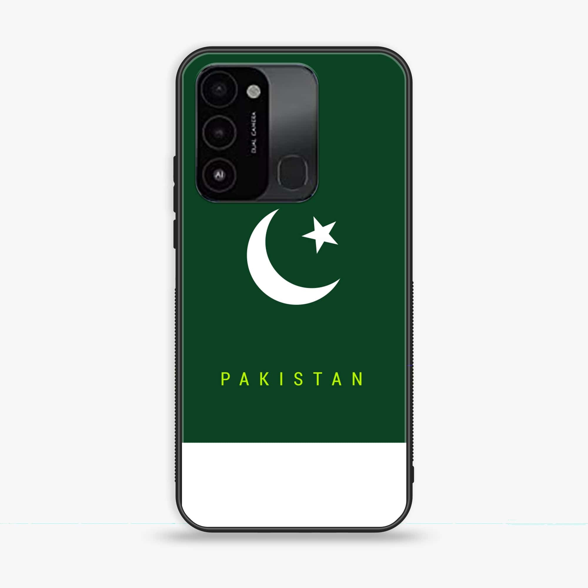 Tecno Spark Go 2022 Pakistani Flag Series Premium Printed Glass soft Bumper shock Proof Case