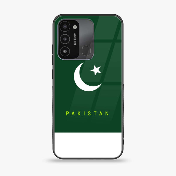 Tecno Spark 8C Pakistani Flag Design 5  Premium Printed Glass soft Bumper shock Proof Case CS-36024