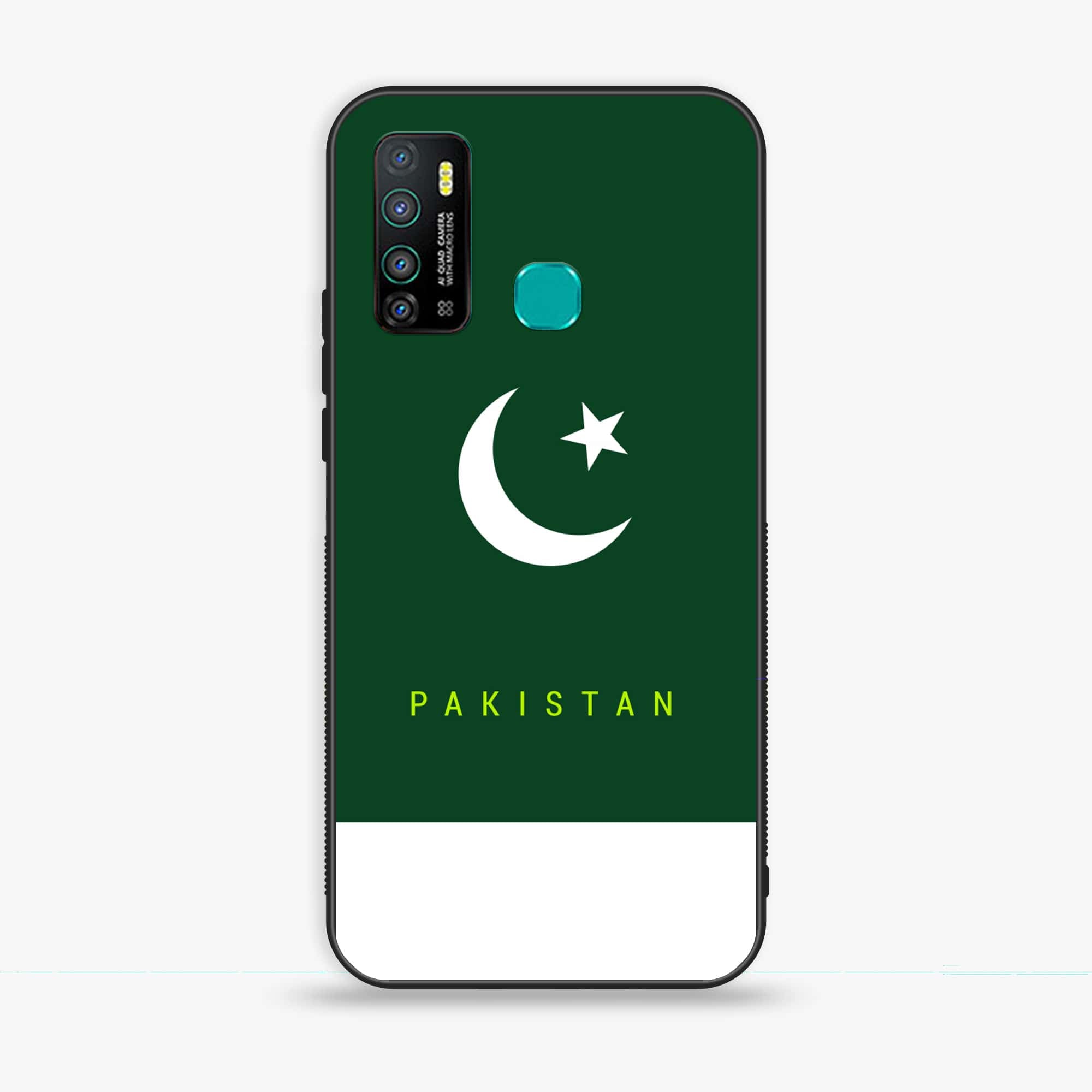 Infinix Hot 9 - Pakistani Flag Series - Premium Printed Glass soft Bumper shock Proof Case