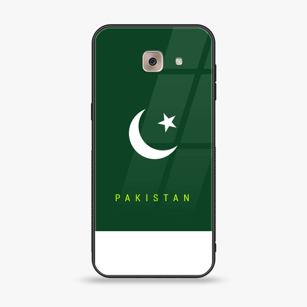 Samsung Galaxy J7 Max - Pakistani Flag Design 5  - Premium Printed Glass soft Bumper shock Proof Case  CS-38402