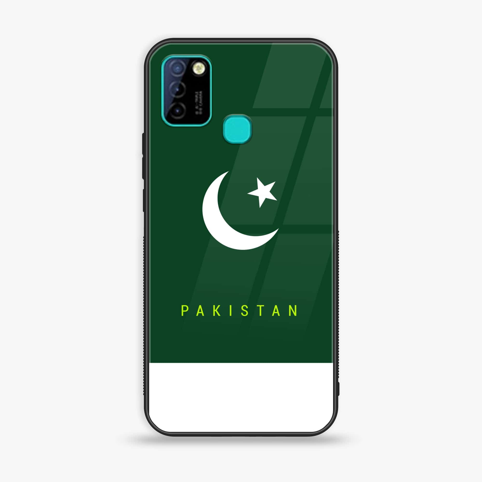 Infinix Hot 10 Lite Pakistani Flag Series Premium Printed Glass soft Bumper shock Proof Case