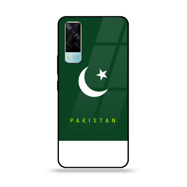 Vivo Y53s 4G Pakistani Flag Design 5 Premium Printed Glass soft Bumper shock Proof Case CS-13102