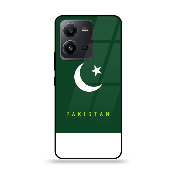 Vivo V25e - Pakistani Flag Design 5 - Premium Printed Glass soft Bumper shock Proof Case CS-40973