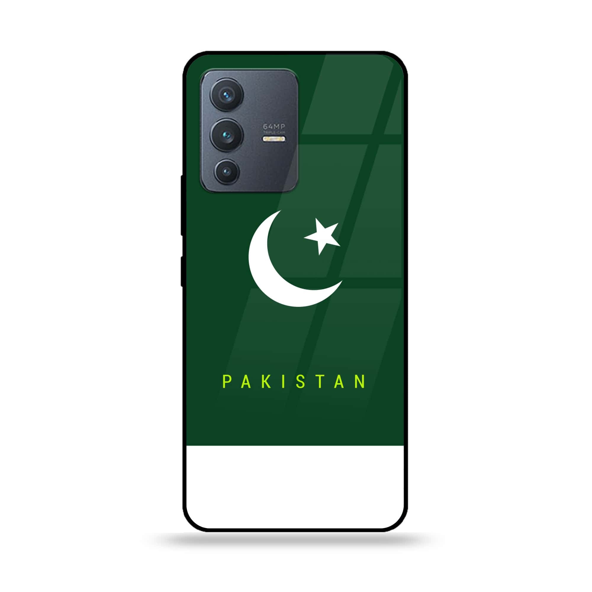 Vivo V23 5G - Pakistani Flag Series - Premium Printed Glass soft Bumper shock Proof Case