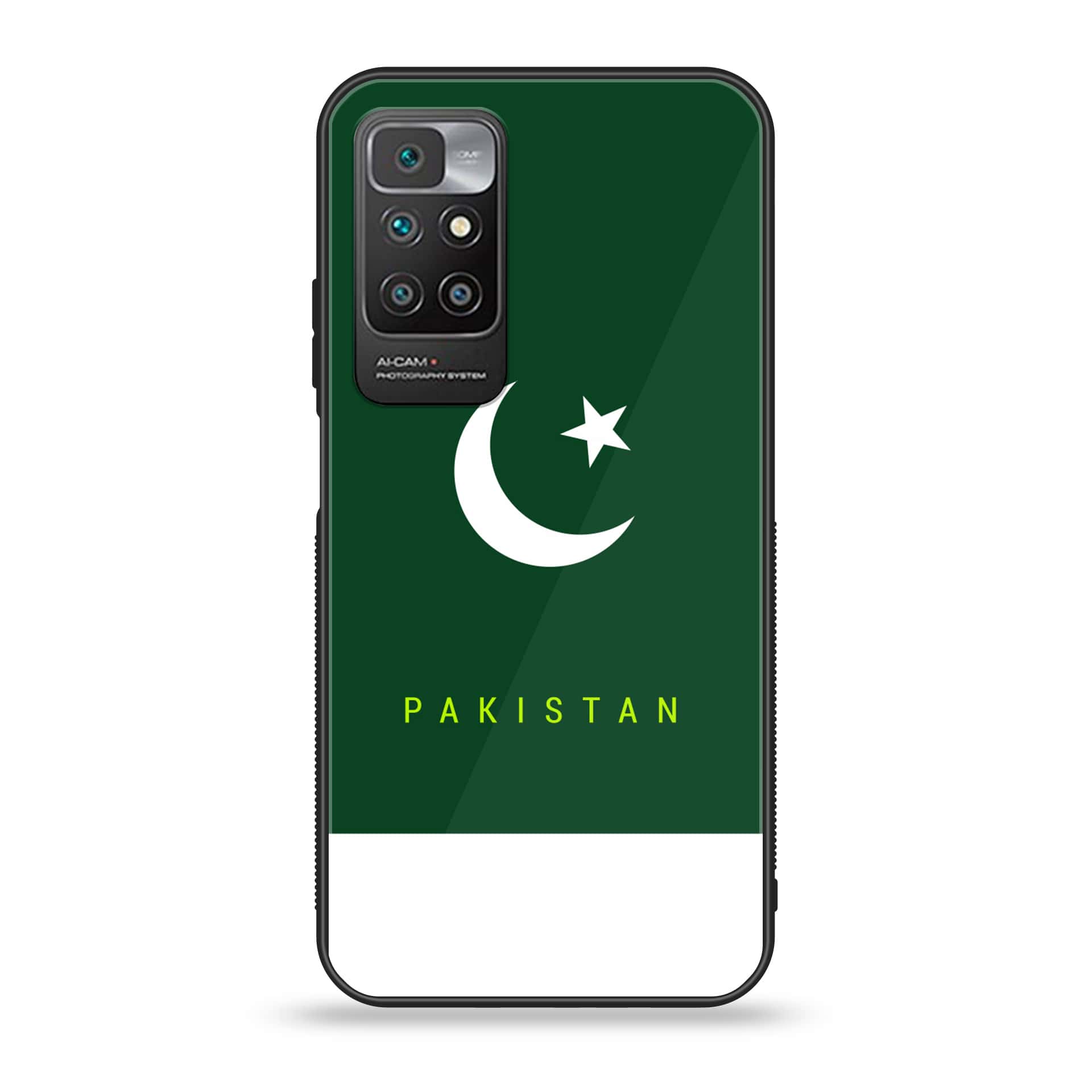 Redmi 10 Prime - Pakistani Flag Series - Premium Printed Glass soft Bumper shock Proof Case