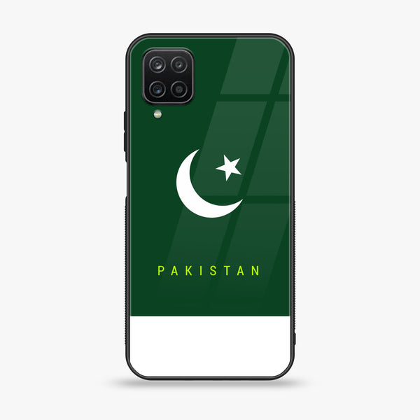 Samsung Galaxy A12 / A12 Nacho - Pakistani Flag Design 5 - Premium Printed Glass soft Bumper shock Proof Case CS-21553