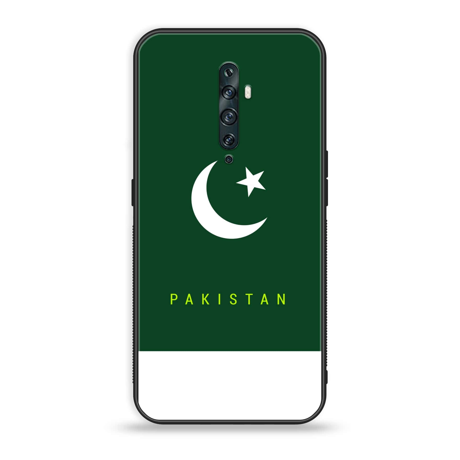 OPPO Reno 2f - Pakistani Flag Series - Premium Printed Glass soft Bumper shock Proof Case