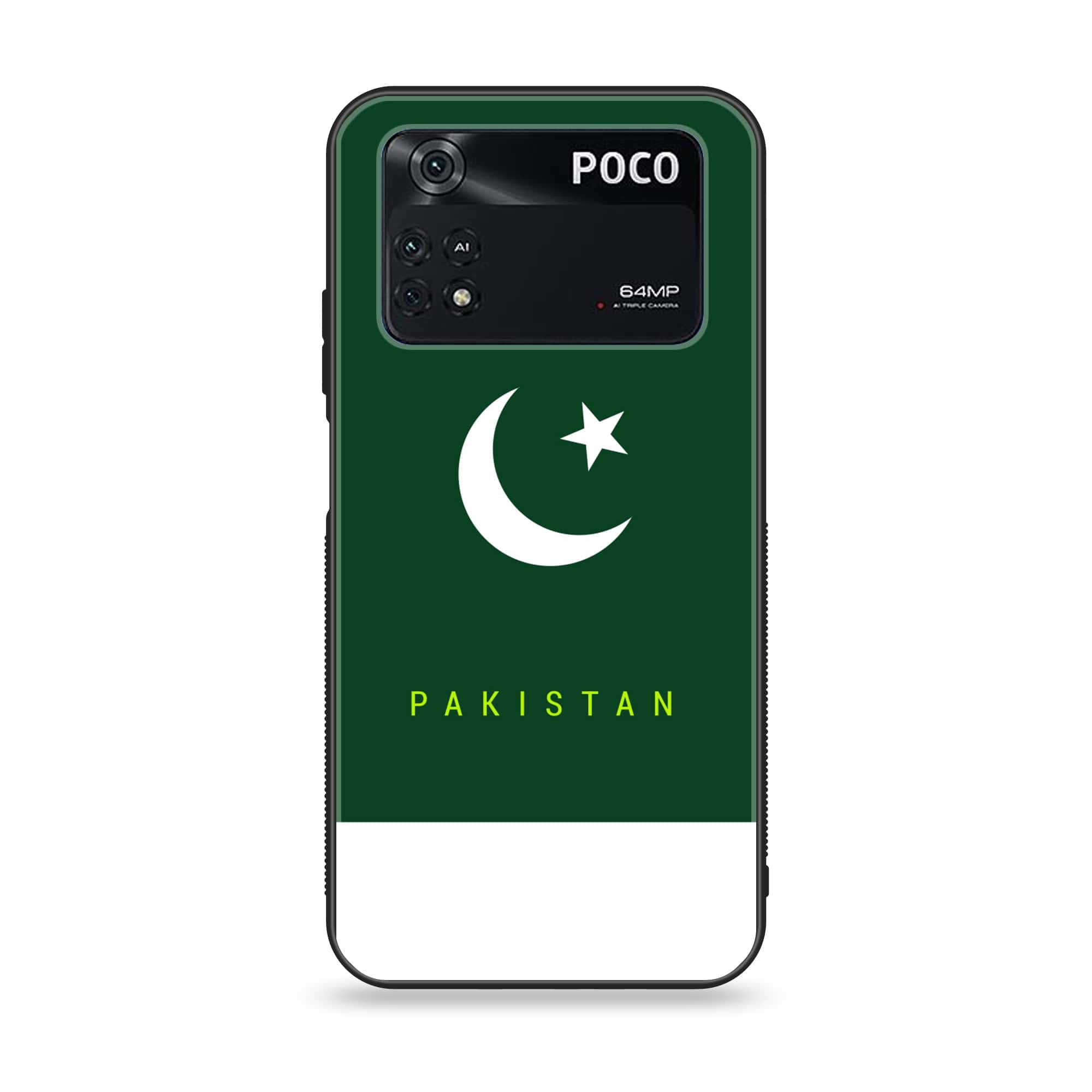 Xiaomi Poco M4 Pro 4G - Pakistani Flag Series - Premium Printed Glass soft Bumper shock Proof Case