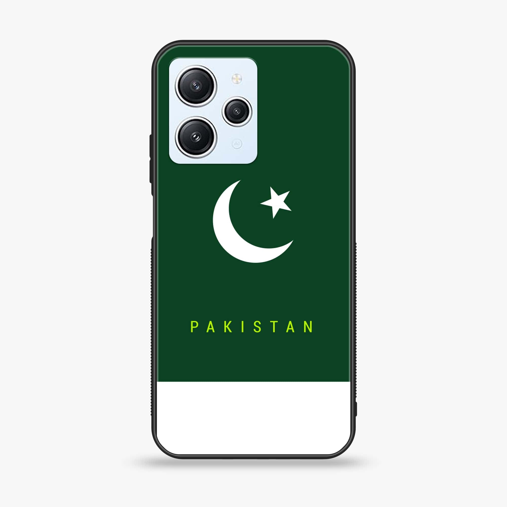 Xiaomi Redmi 12 - Pakistani Flag Series - Premium Printed Glass soft Bumper shock Proof Case