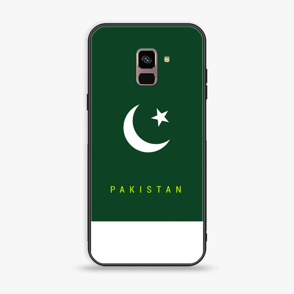 Samsung Galaxy A8+ (2018) - Pakistani Flag  Design 5  - Premium Printed Glass soft Bumper shock Proof Case CS-25104