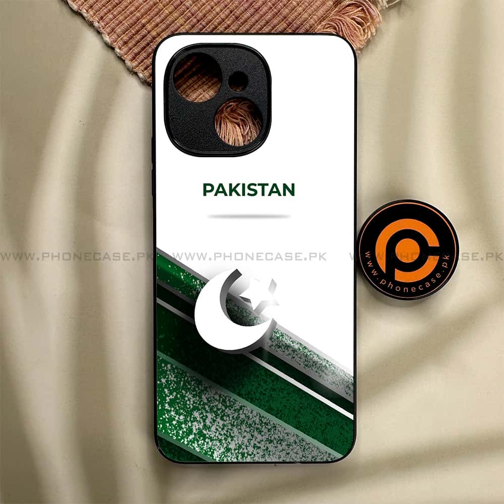 Tecno Spark 40C - Pakistani Flag Series - Premium Metal Printed soft Bumper shock Proof Case