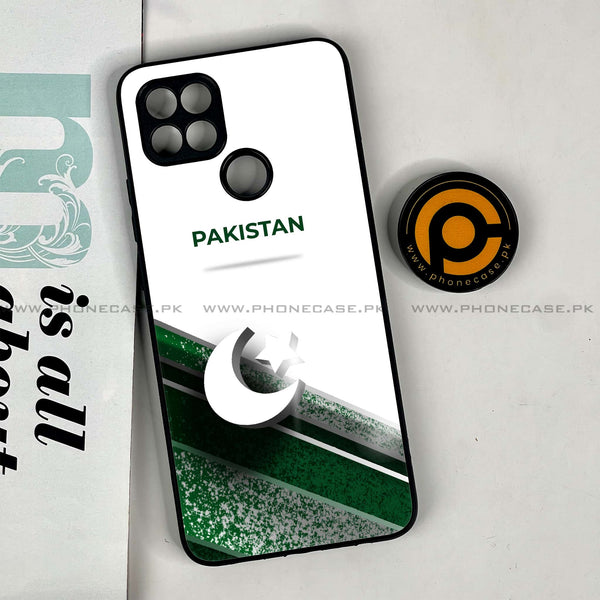 Oppo A15s - Pakistani Flag Design 10  - Premium Printed Glass soft Bumper shock Proof Case  CS-34087 CS-34441