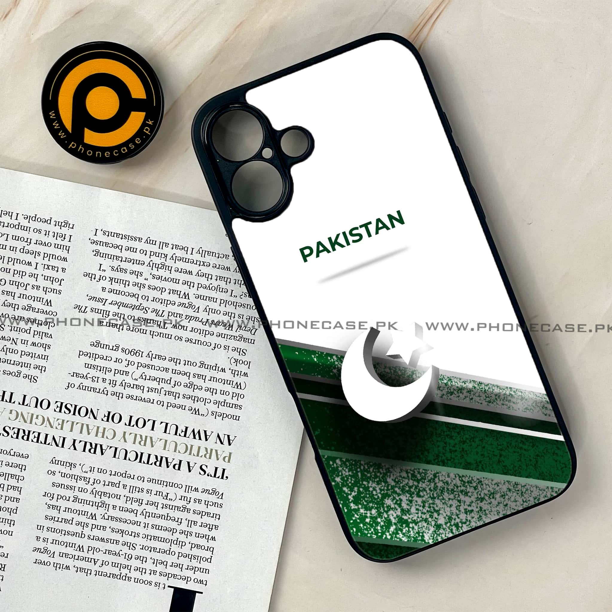 iPhone 16 - Pakistani Flag Series - Premium Printed Glass soft Bumper shock Proof Case