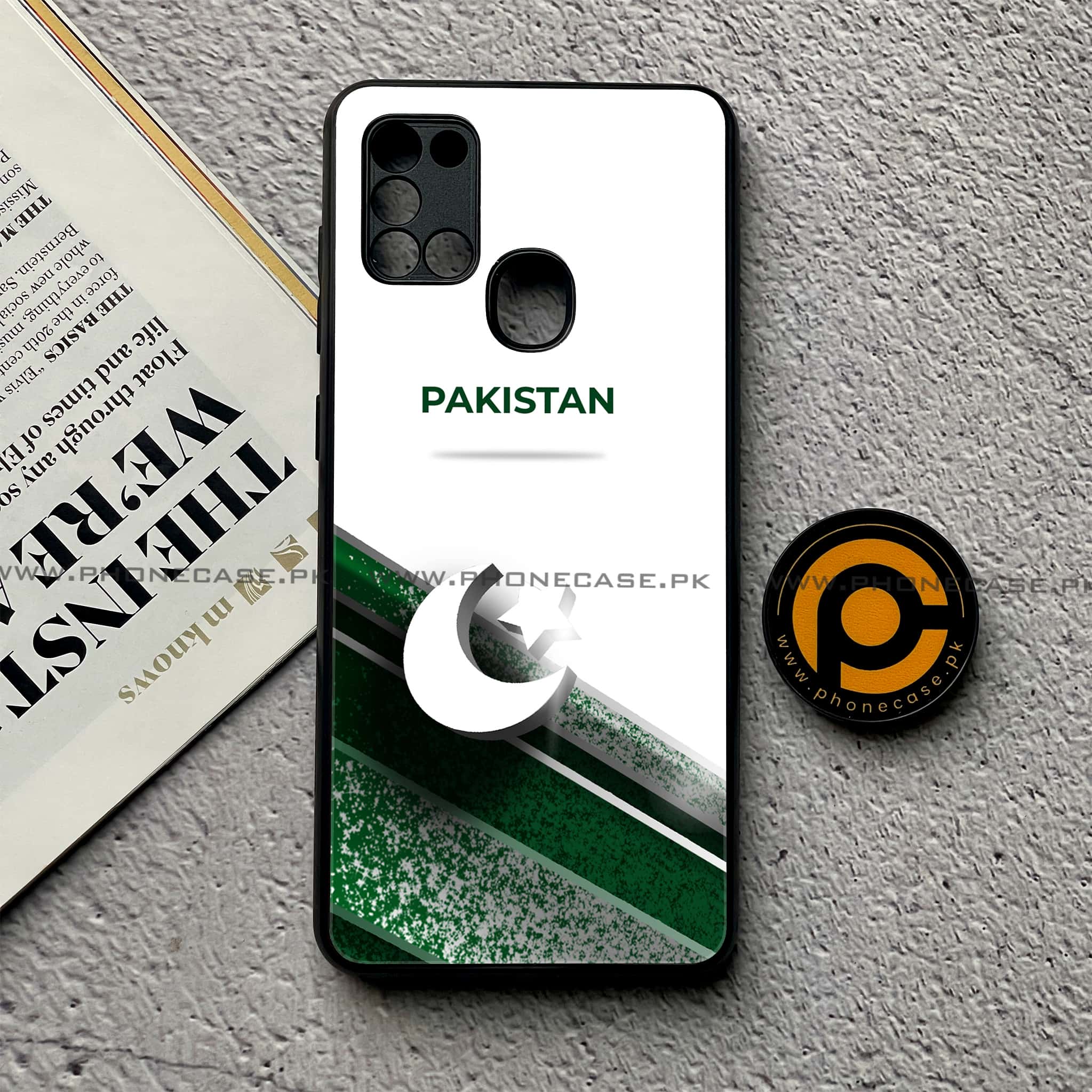 Samsung Galaxy A21s - Pakistani Flag Series - Premium Printed Glass soft Bumper shock Proof Case
