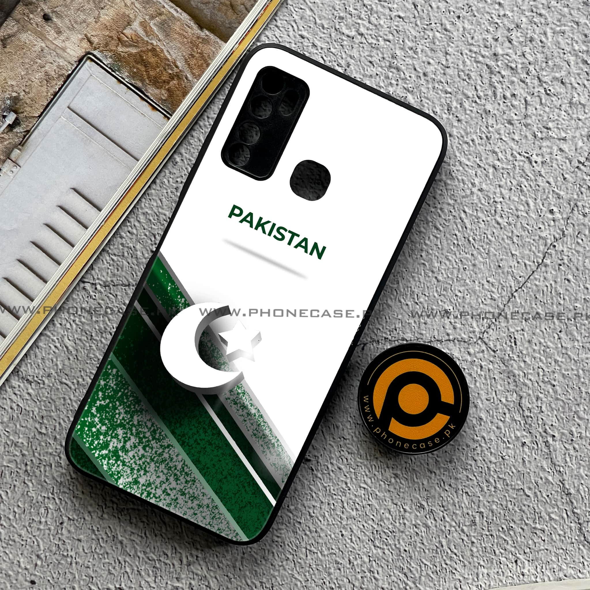 Infinix Note 7 Lite - Pakistani Flag Series - Premium Printed Metal soft Bumper shock Proof Case