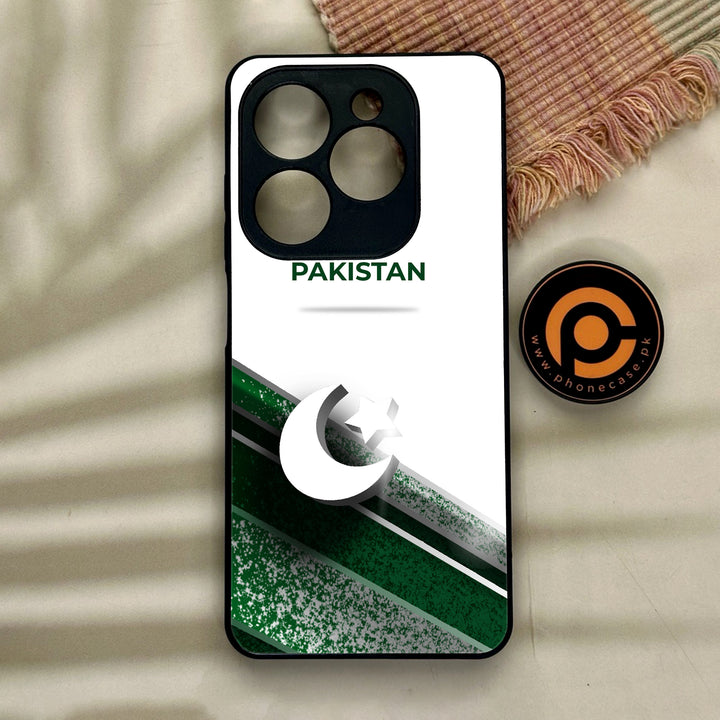 Tecno Spark GO 2024/ Smart 8/ Spark 20/ 20c/ Pop 8/ Hot 40i - Pakistani Flag Design 10- Premium Metal Printed soft Bumper shock Proof Case CS-19539