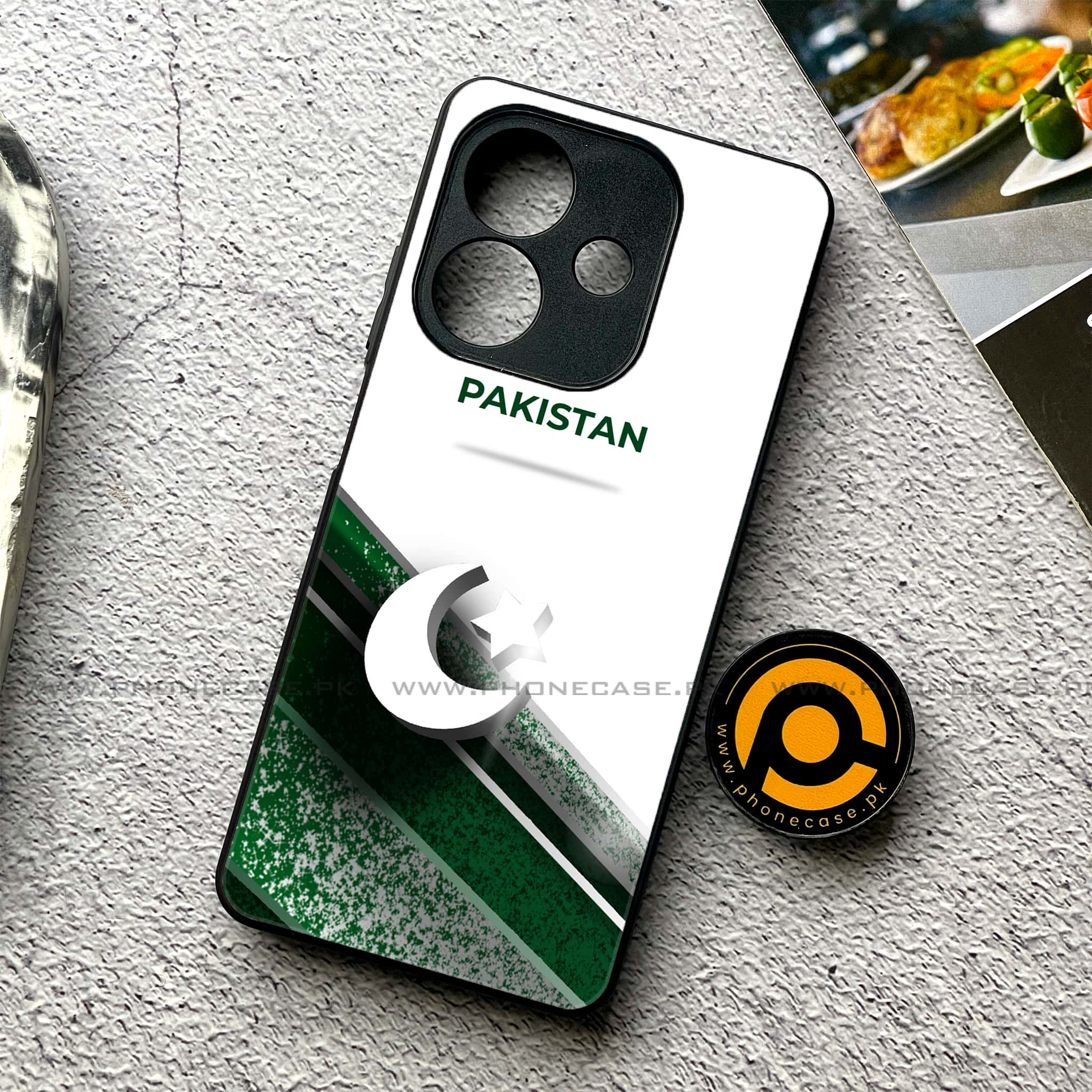 Oppo A3 2024 - Pakistani Flag Series - Premium Printed Glass soft Bumper shock Proof Case