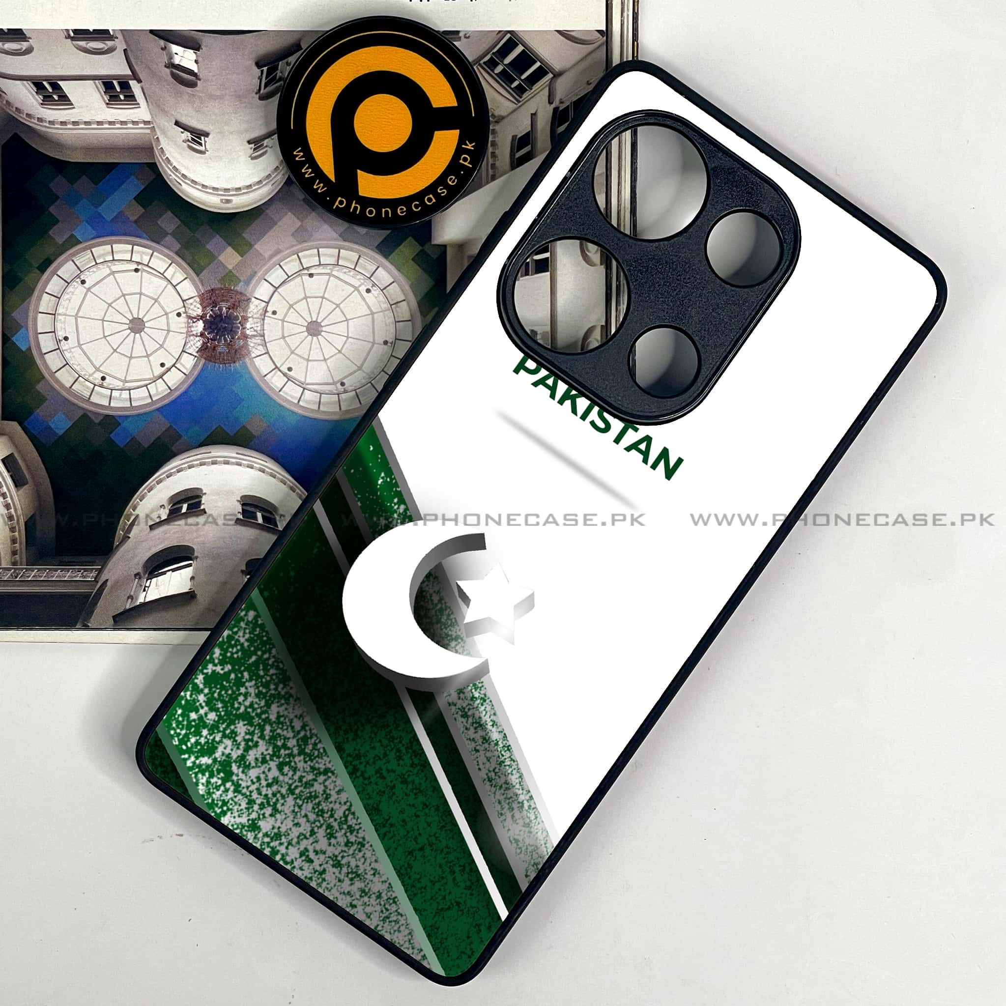 Redmi Note 13 Pro 4G - Pakistani Flag Series - Premium Metal Printed soft Bumper shock Proof Case