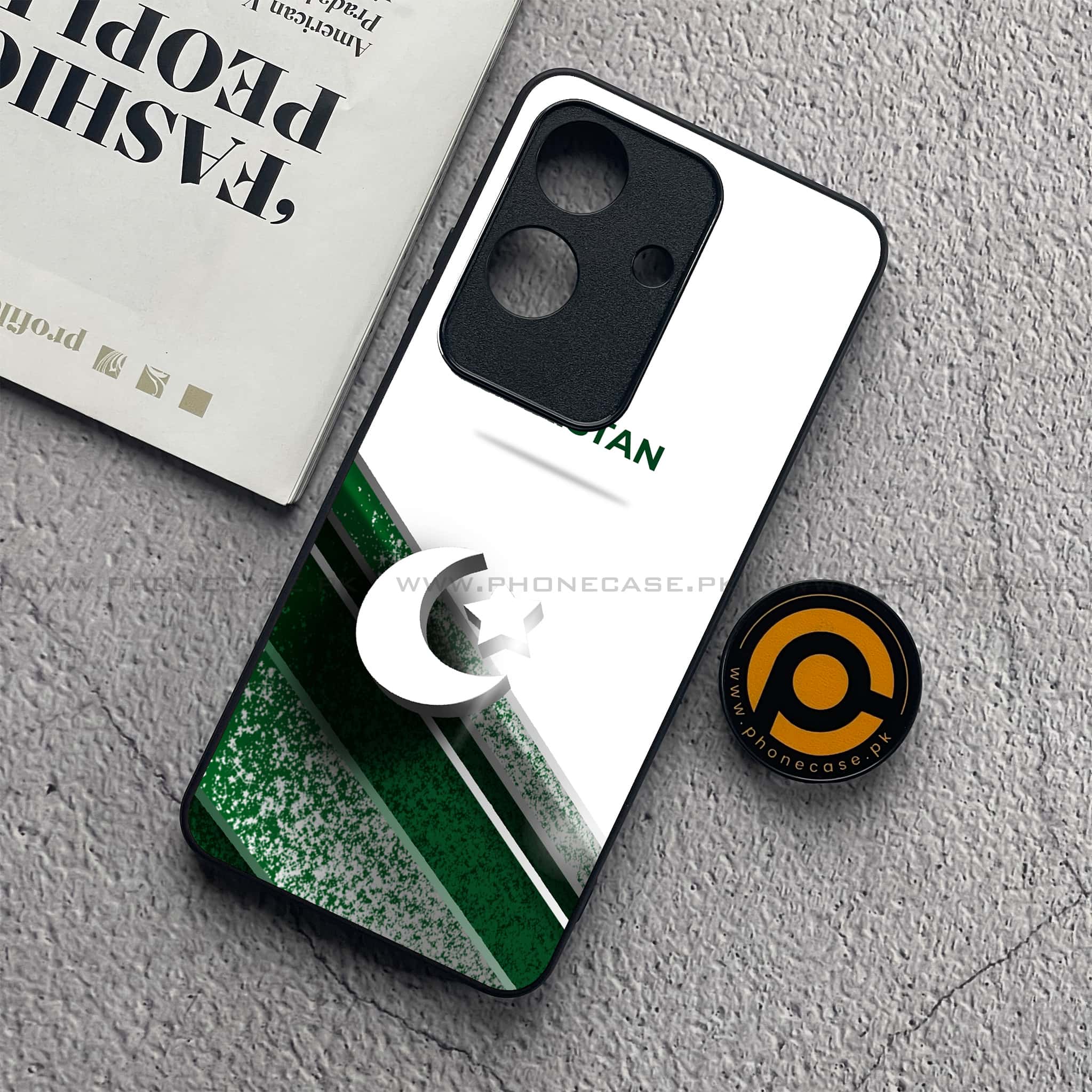 Realme Note 60x - Pakistani Flag Series - Premium Metal  Printed soft Bumper shock Proof Case