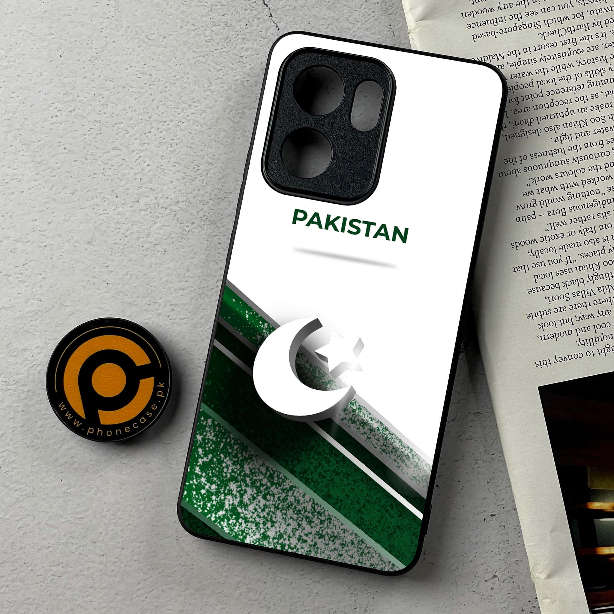 Oppo Reno 13F - Pakistani Flag Series - Premium Metal Printed Soft Bumper Shockproof Case