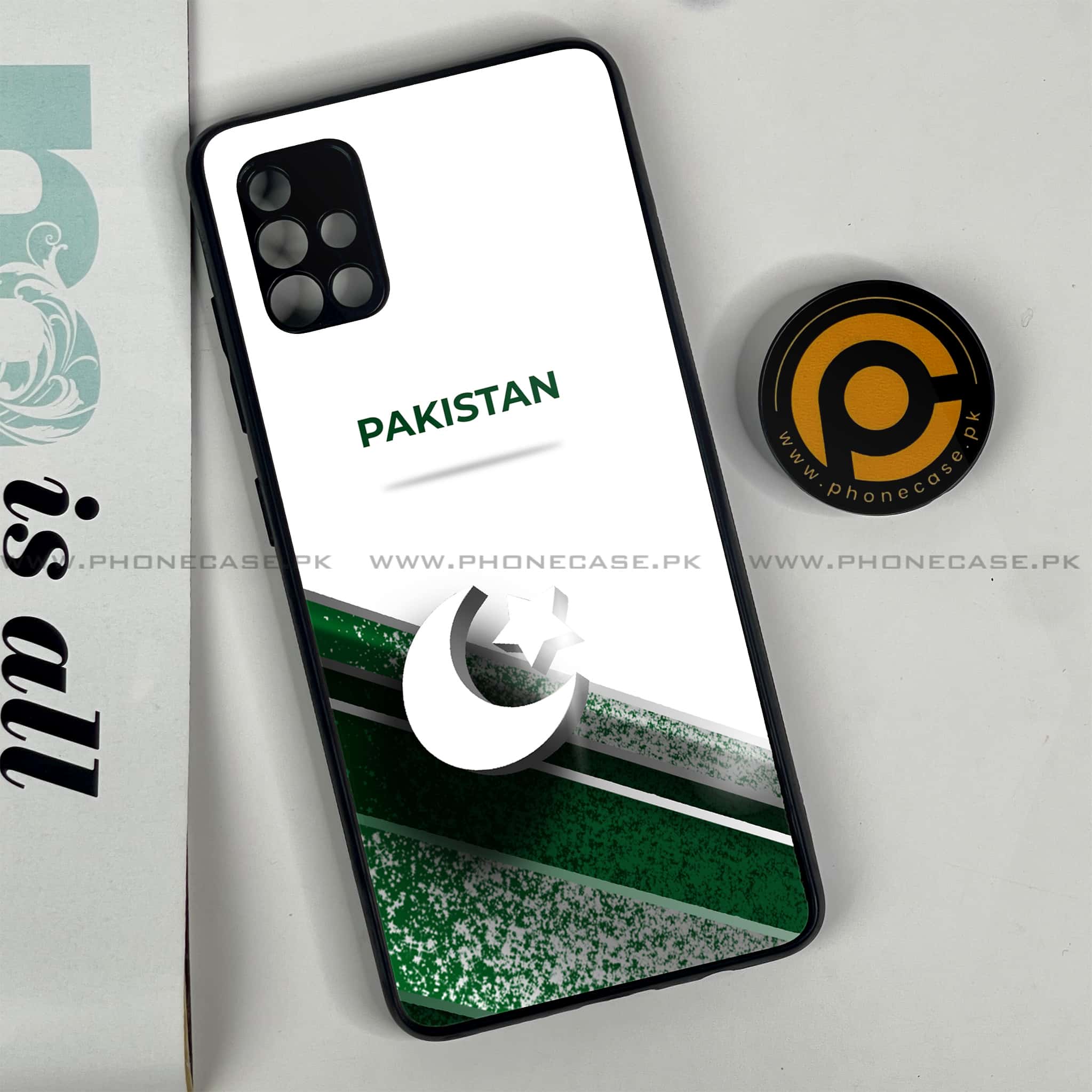 Samsung Galaxy A51 Pakistani Flag Series Premium Printed Glass soft Bumper shock Proof Case