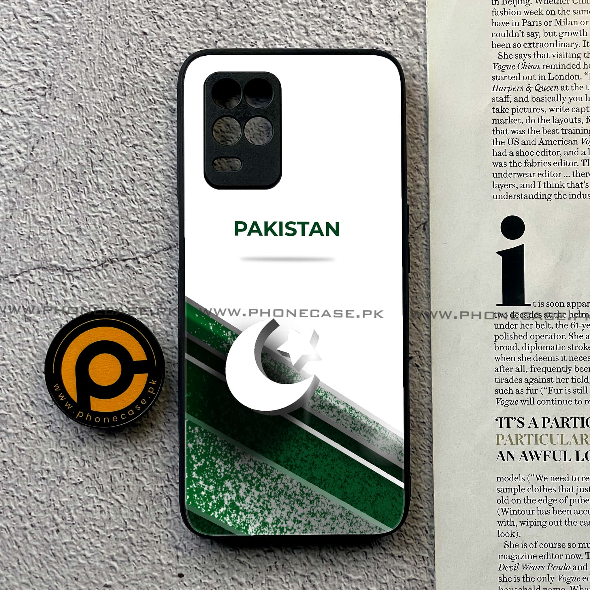 Realme Narzo 30 5G - Pakistani Flag Series - Premium Printed Glass soft Bumper shock Proof Case