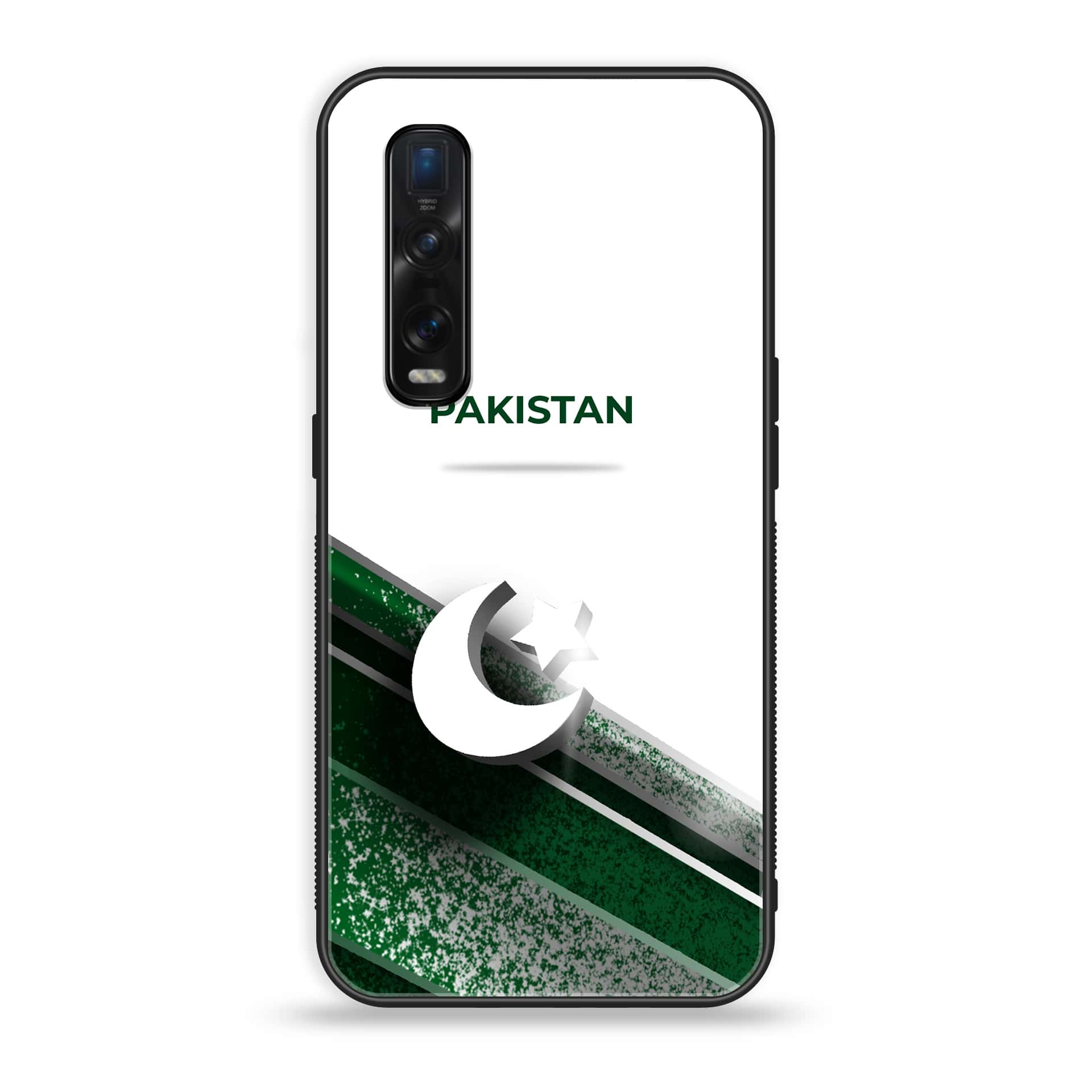 Oppo Find X2 Pro - Pakistani Flag Series - Premium Printed Glass soft Bumper shock Proof Case