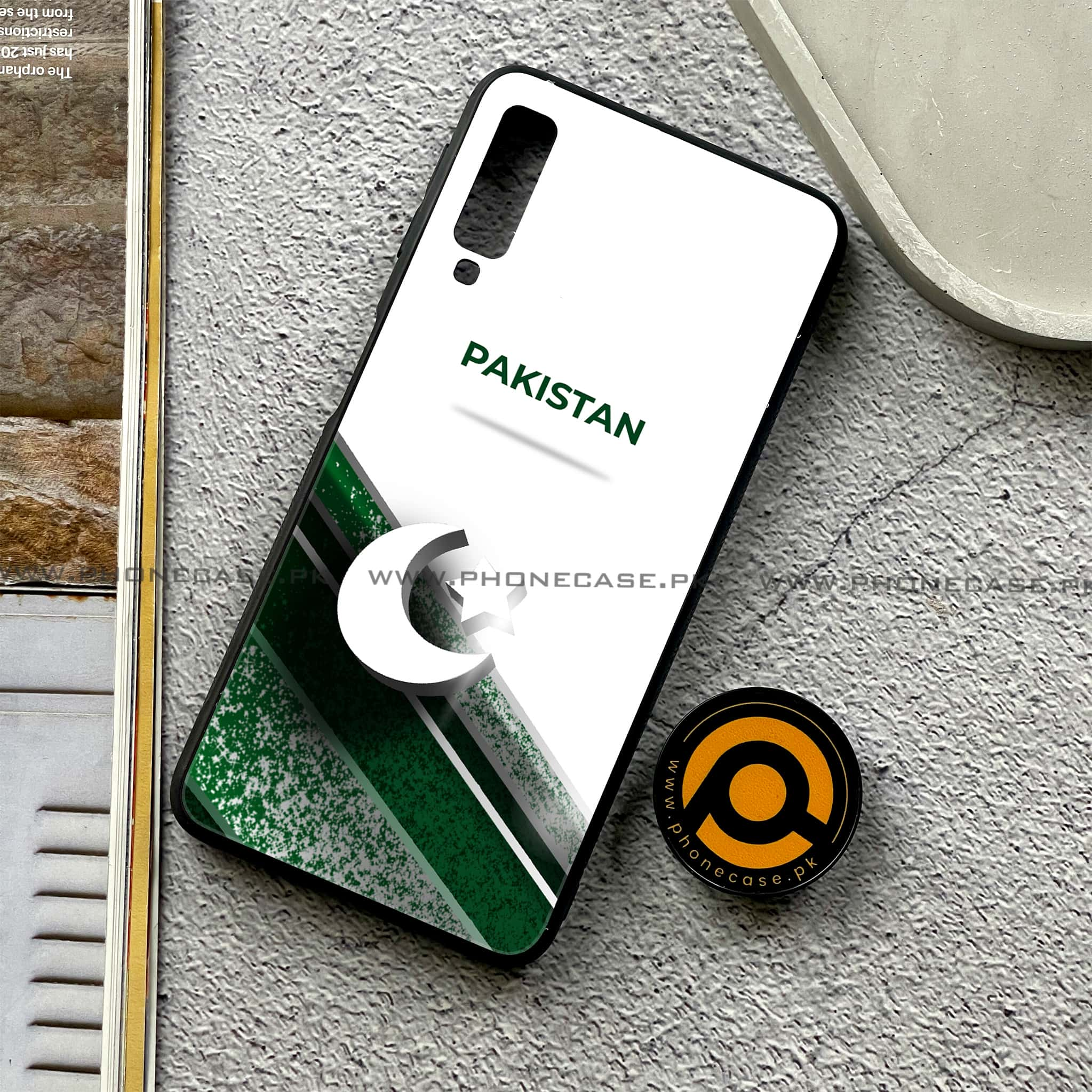 Galaxy A7 2018 - Pakistani Flag Series - Premium Printed Metal soft Bumper shock Proof Case