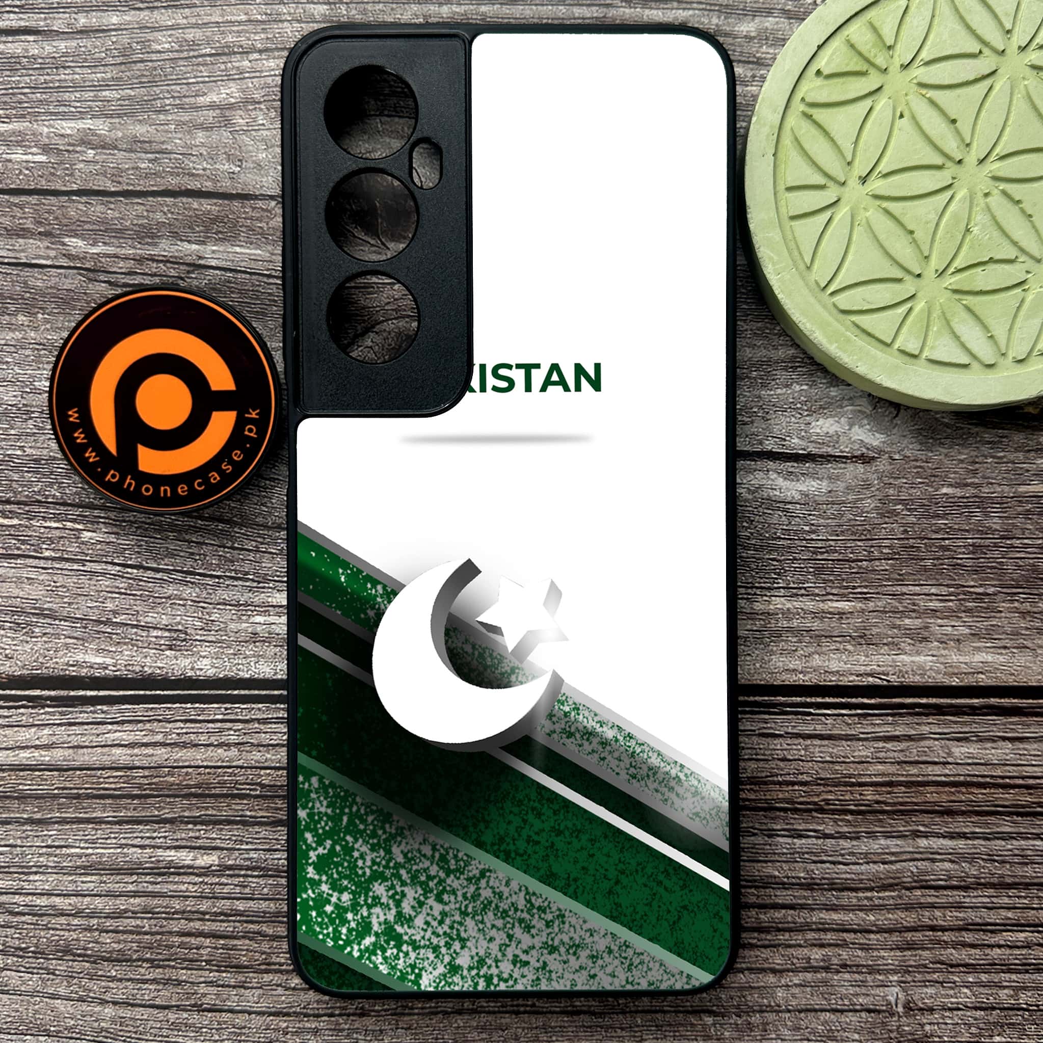 Realme C65  - Pakistani Flag Series - Premium Metal Printed soft Bumper shock Proof Case