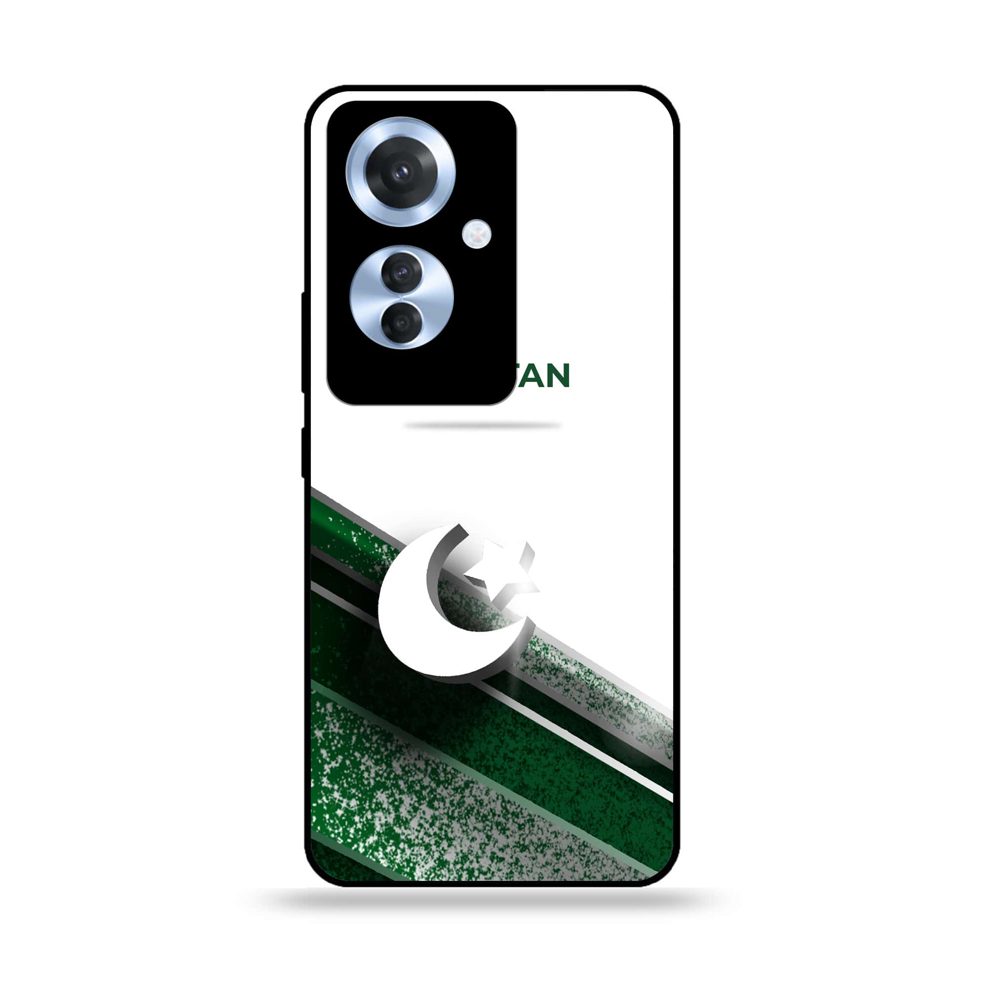 Oppo Reno 11F - Pakistani Flag Series - Premium Printed Glass soft Bumper shock Proof Case