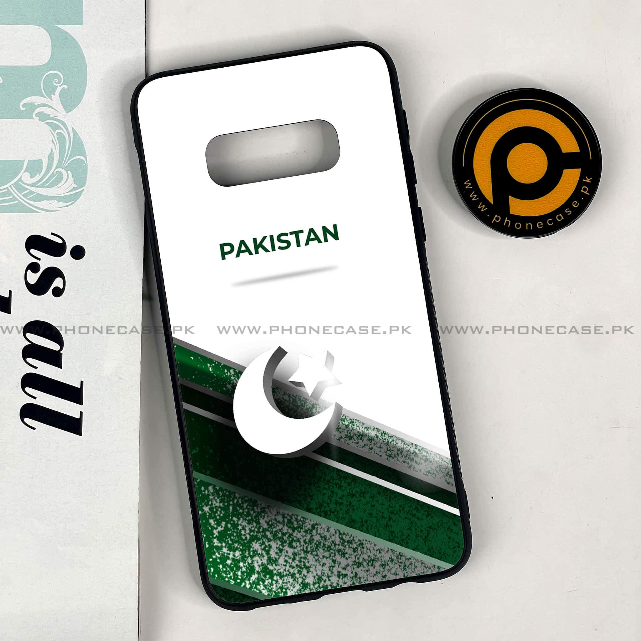 Galaxy S10e - Pakistani Flag Series - Premium Printed Glass soft Bumper shock Proof Case