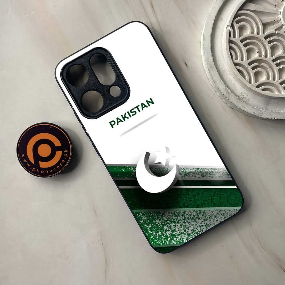 Oppo Reno 14 5G - Pakistani Flag Series - Premium Metal Printed soft Bumper shock Proof Case