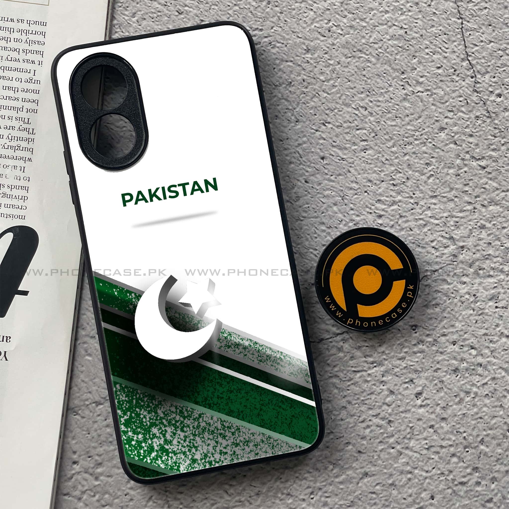 Oppo A18 4G - Pakistani Flag Series - Premium Printed Glass soft Bumper shock Proof Case