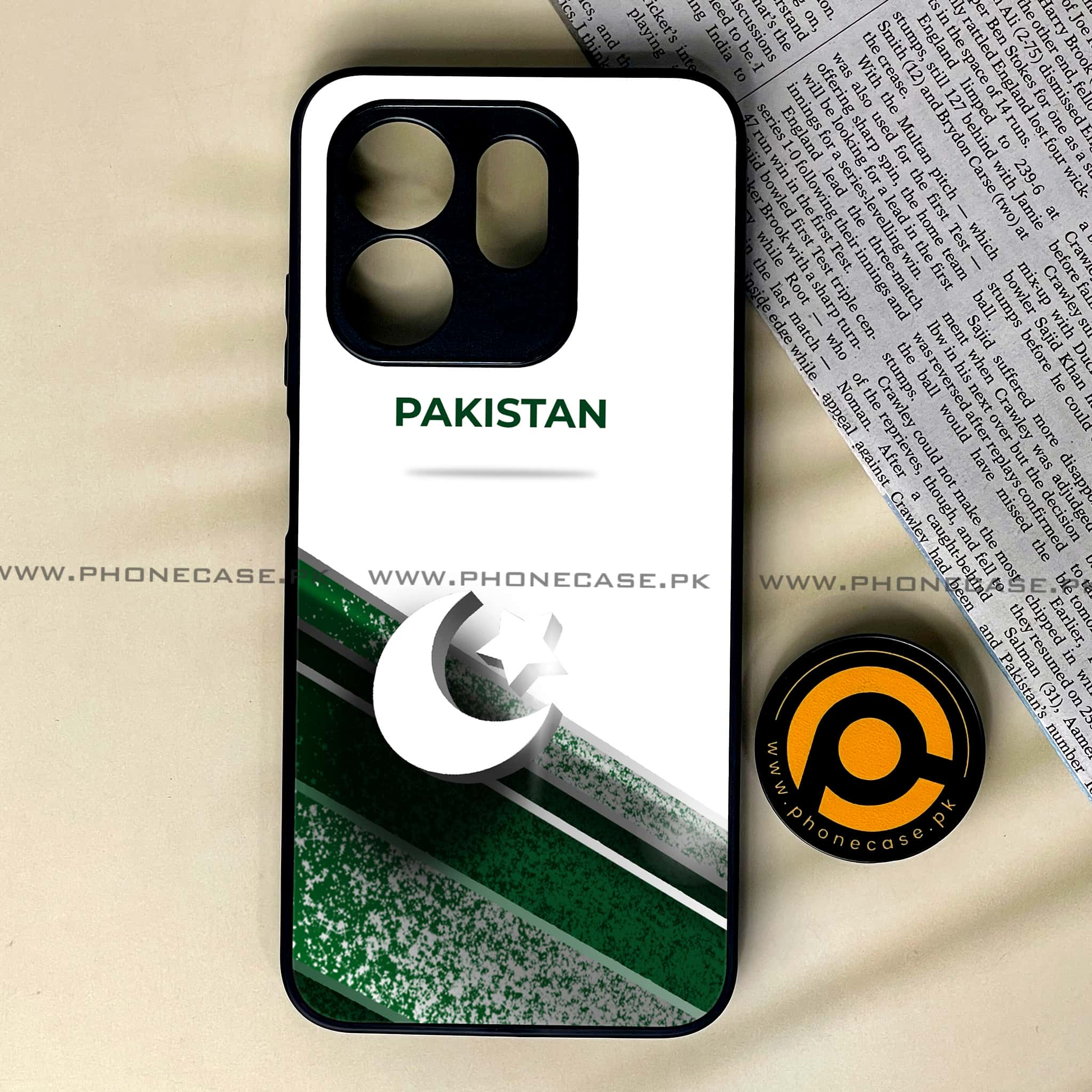 Infinix Hot 50i - Pakistani Flag Series - Premium Printed Glass soft Bumper shock Proof Case