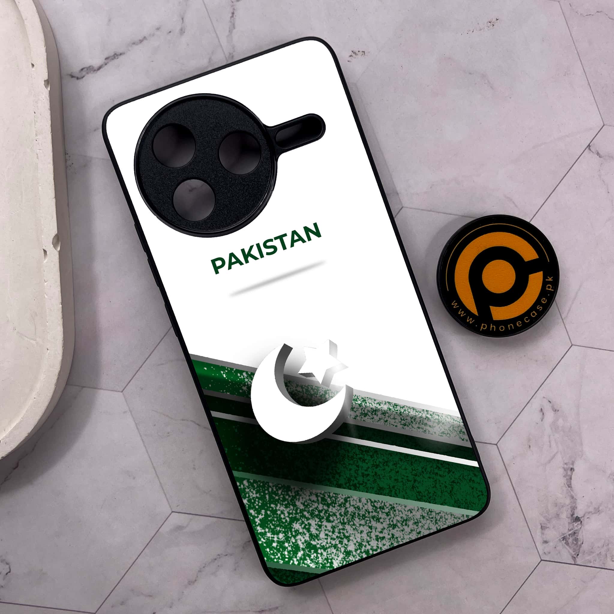 Xiaomi Poco F7 Pro 5G - Pakistani Flag Series - Premium Metal Printed soft Bumper shock Proof Case