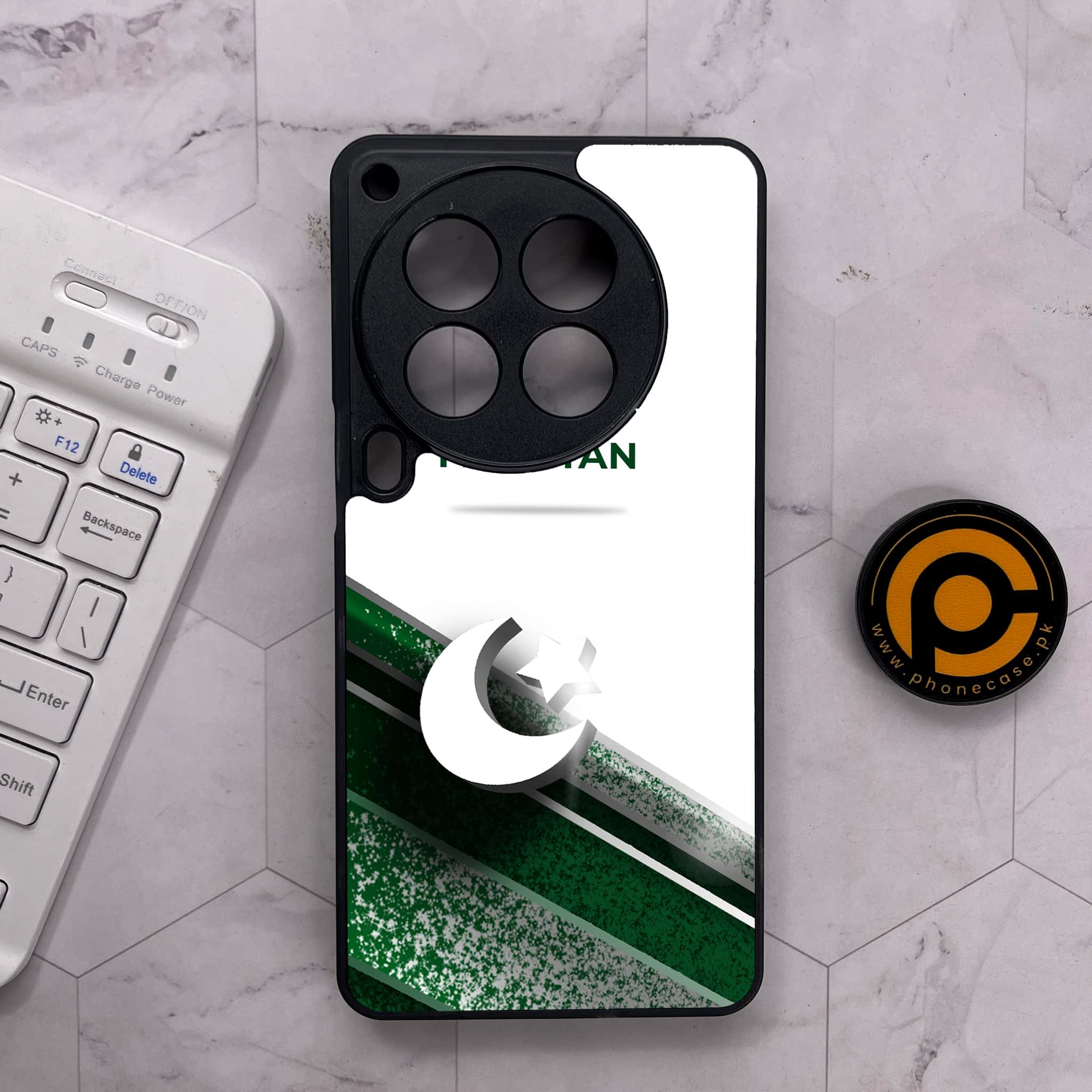 Tecno Camon 30 Premier - Pakistani Flag Series - Premium Metal Printed soft Bumper shock Proof Case