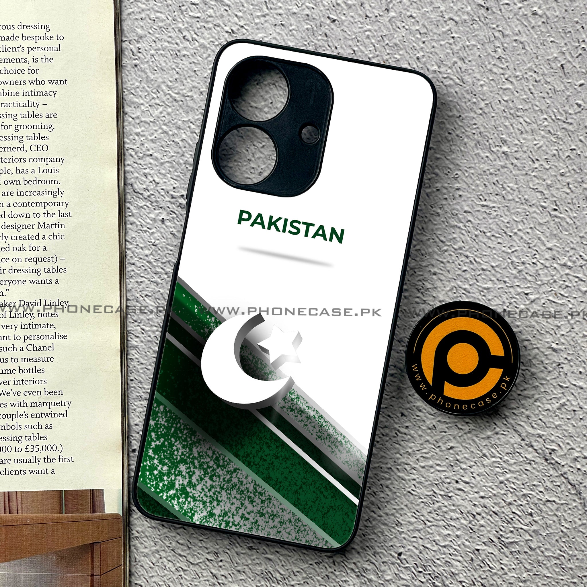 Realme Note 60 - Pakistani Flag Series - Premium Printed Glass soft Bumper shock Proof Case