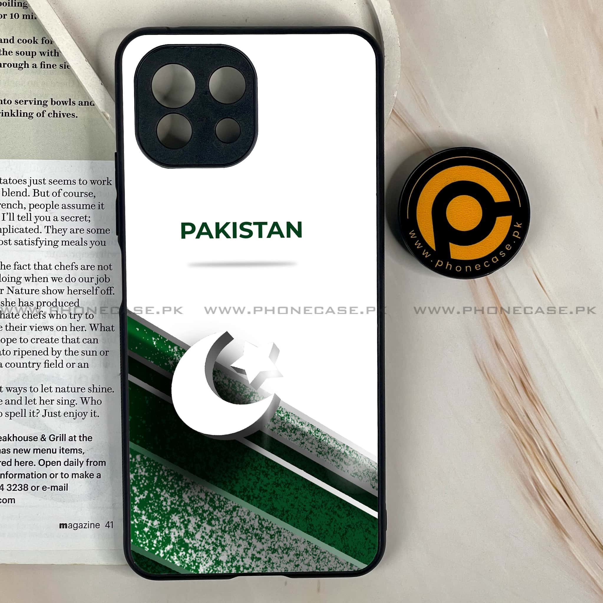 Mi 11 Lite - Pakistani Flag Series - Premium Printed Glass soft Bumper shock Proof Case