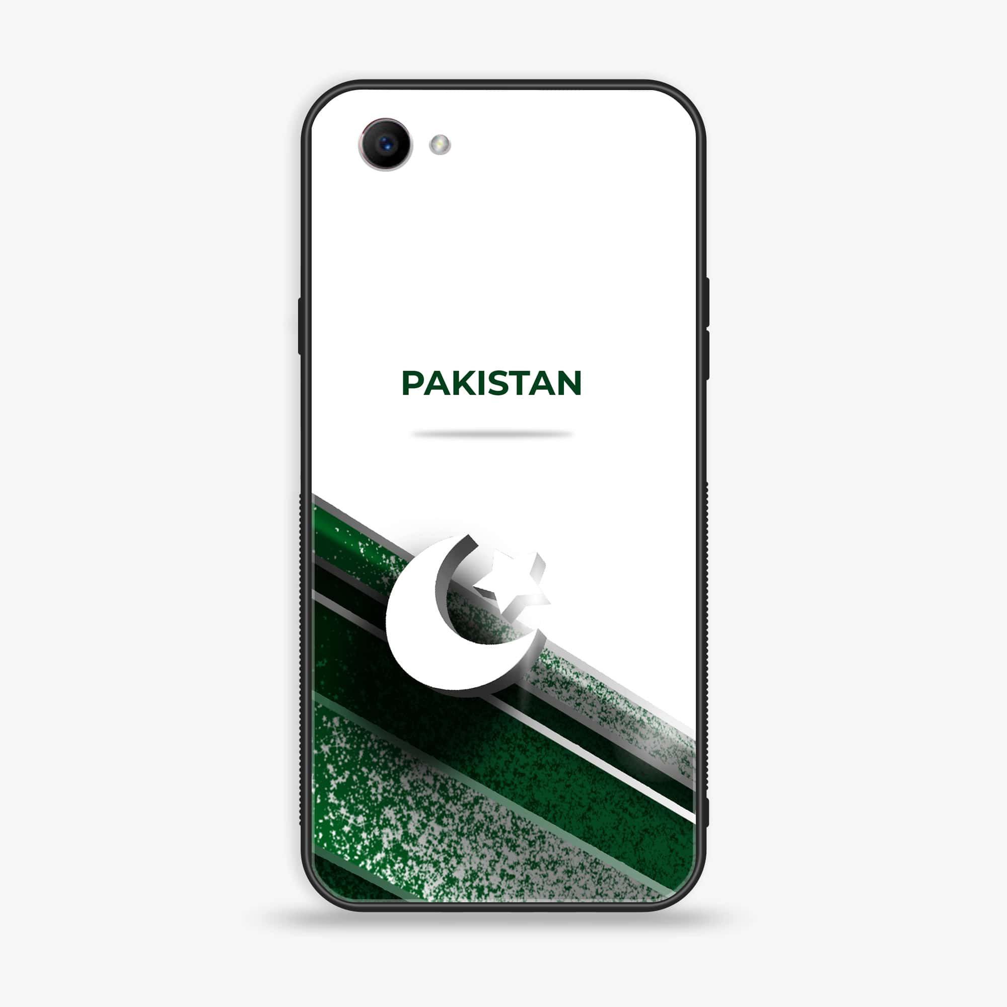 Oppo F7 Youth - Pakistani Flag Series - Premium Printed Glass soft Bumper shock Proof Case