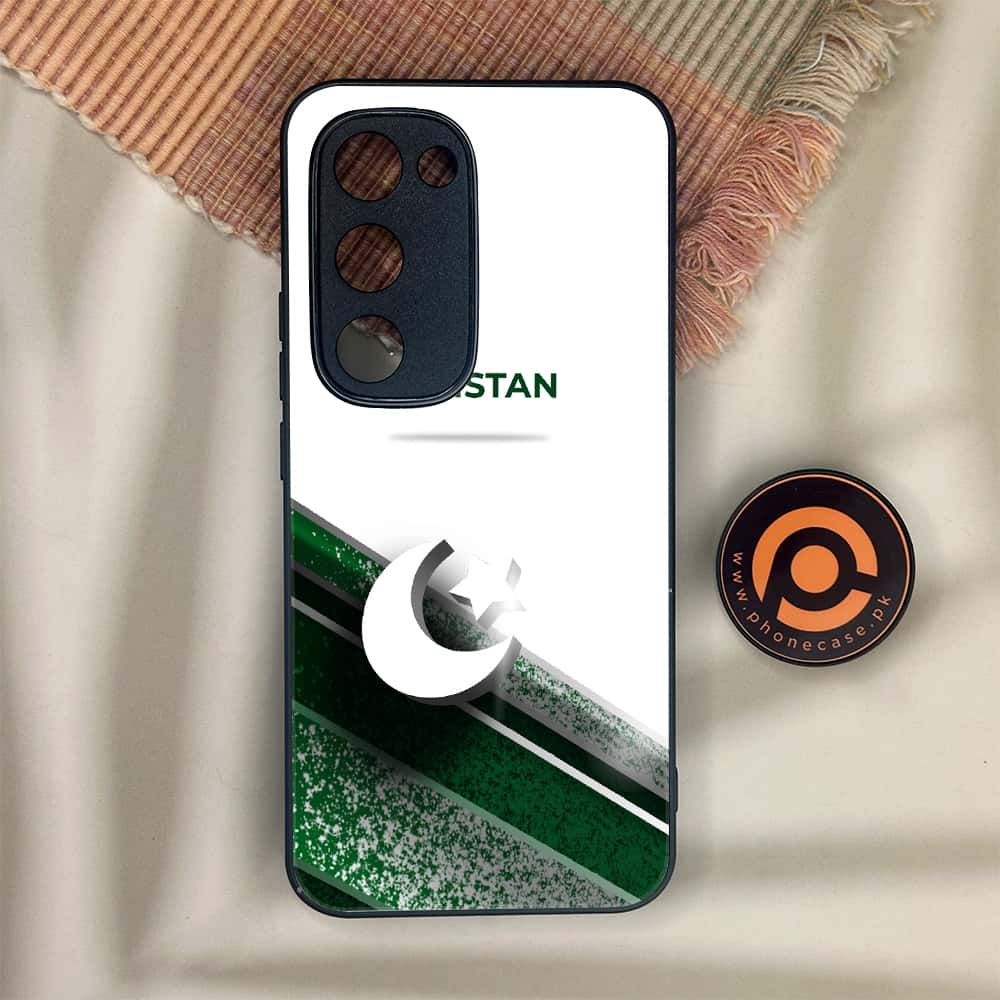 Tecno Spark 40 Pro Plus - Pakistani Flag Series - Premium Metal Printed soft Bumper shock Proof Case