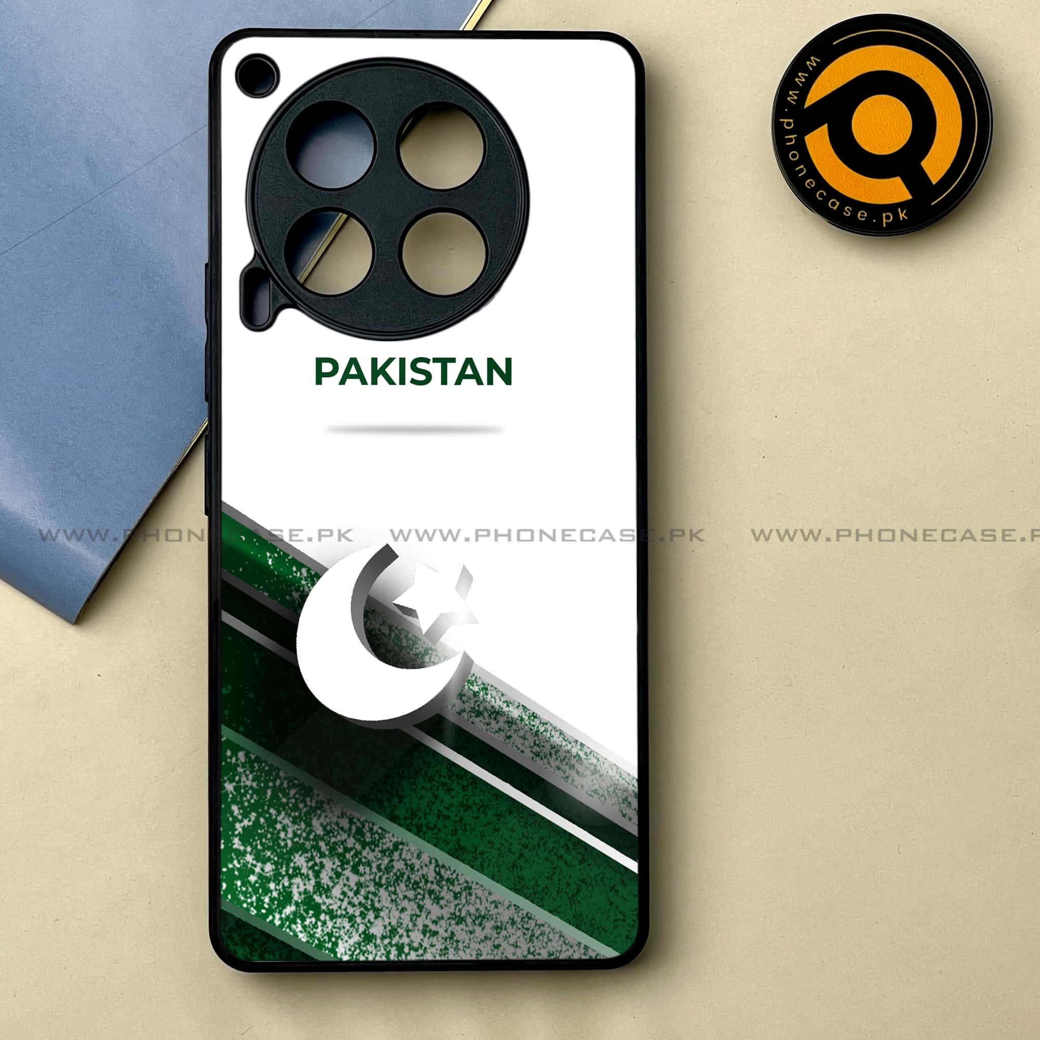 Tecno Camon 30 - Pakistani Flag Series -  Premium Printed Metal soft Bumper shock Proof Case