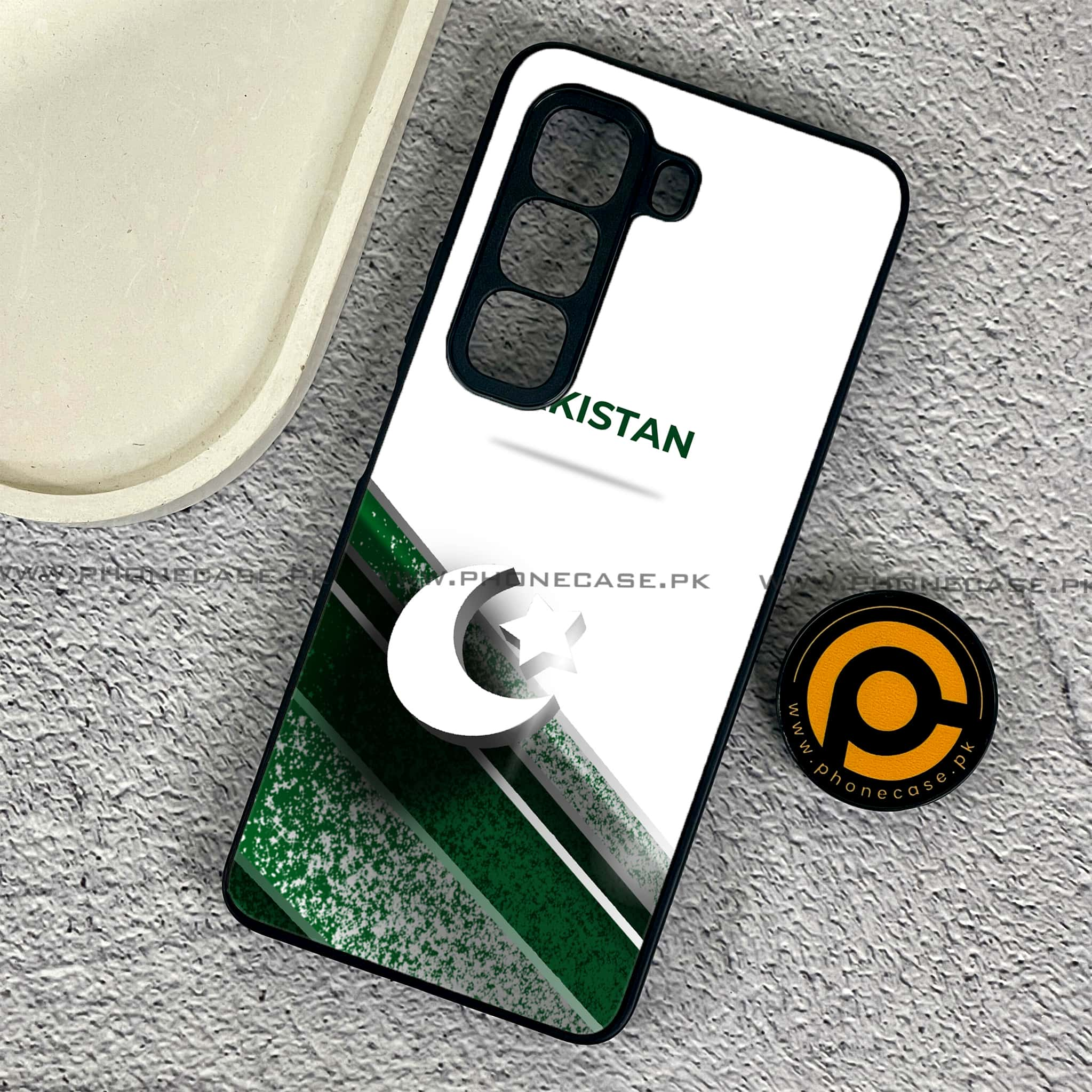 Infinix Hot 50 Pro - Pakistani Flag Series - Premium Printed Glass soft Bumper shock Proof Case