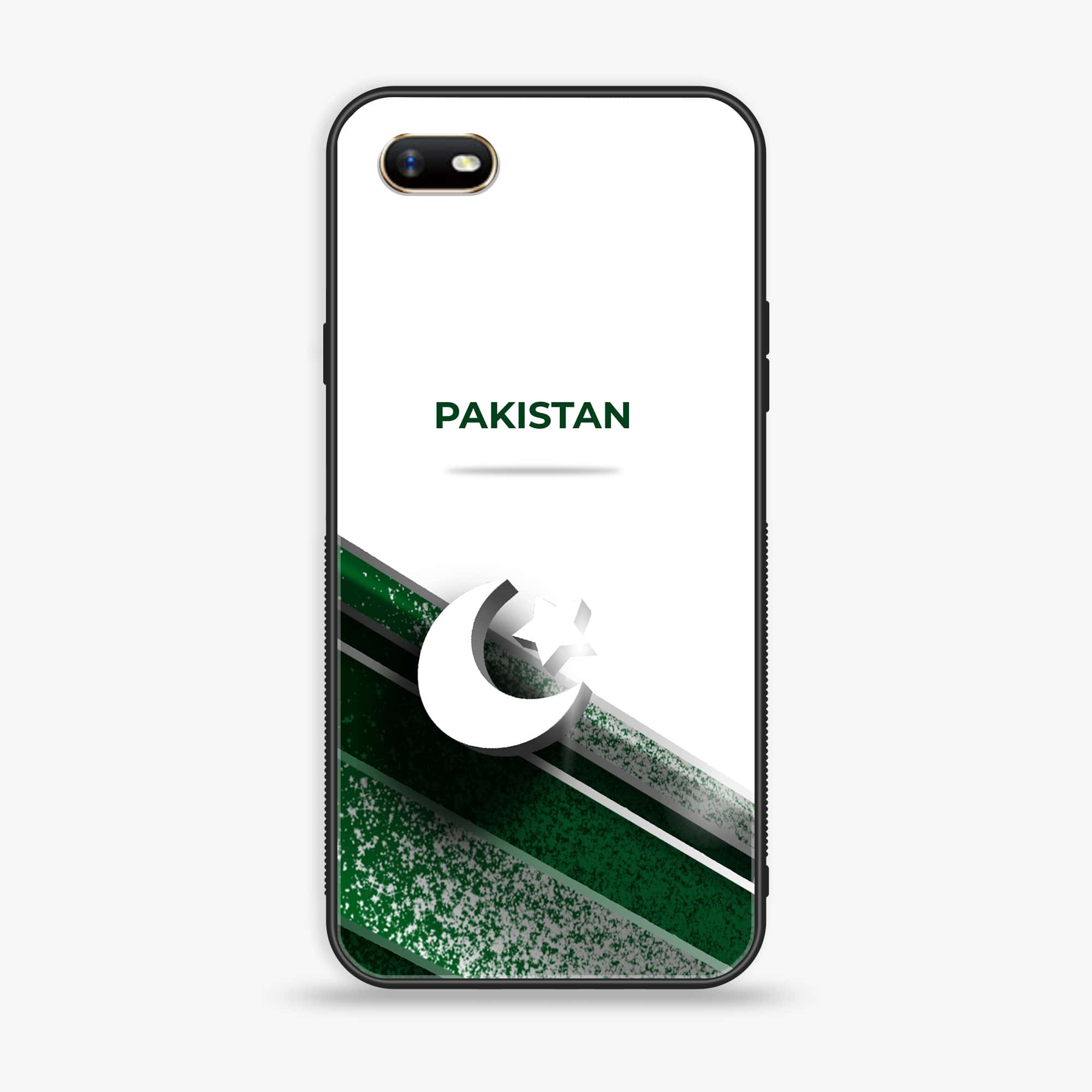Oppo A1k - Pakistani Flag Series - Premium Printed Glass soft Bumper shock Proof Case