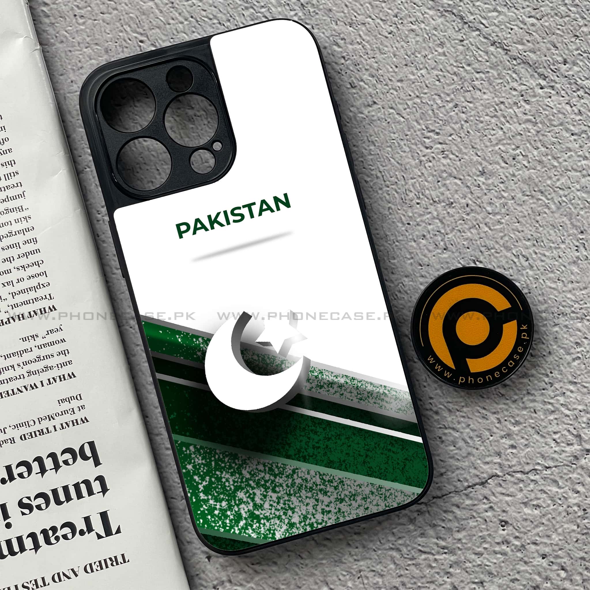 iPhone 15 Pro - Pakistani Flag Series - Premium Metal Printed soft Bumper shock Proof Case