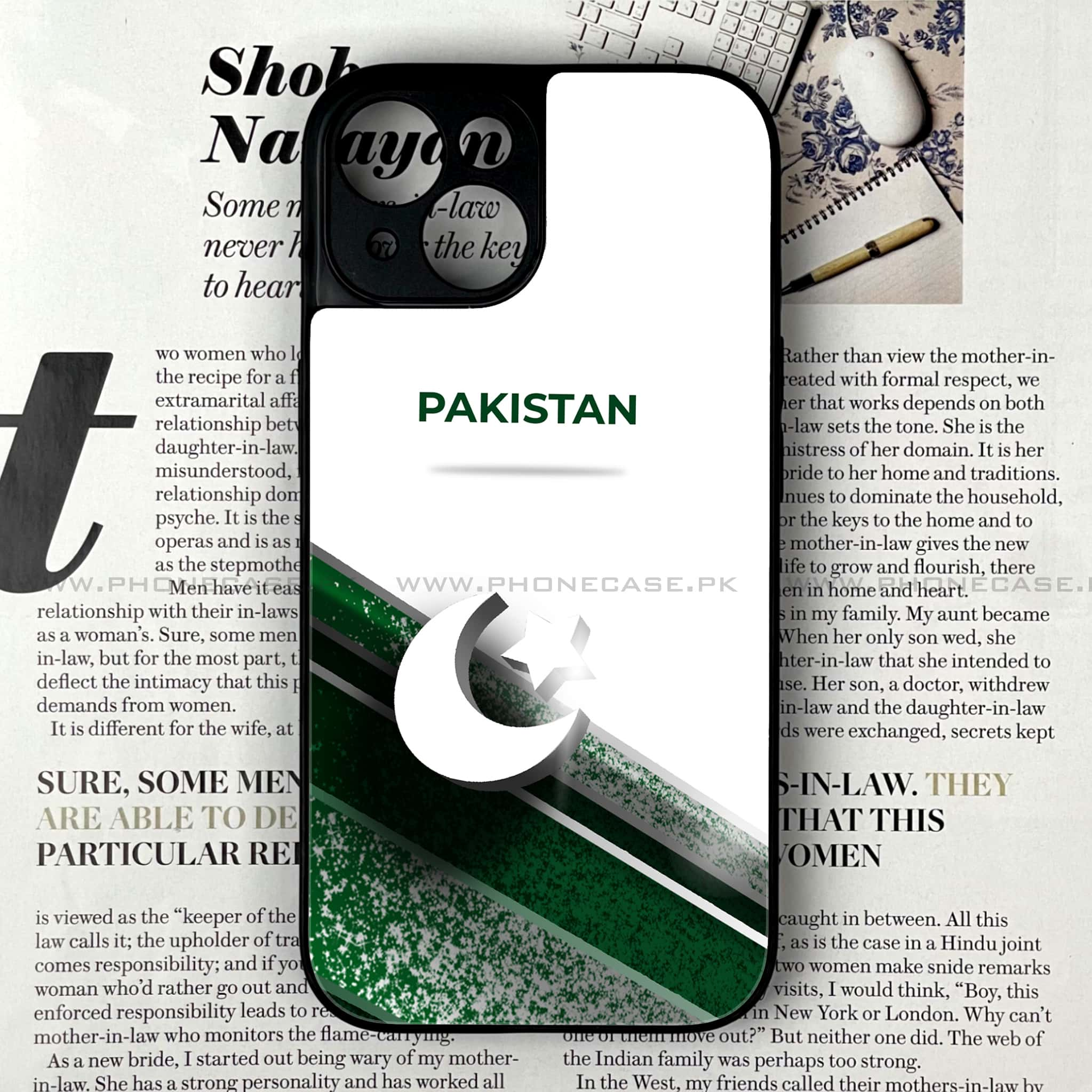 iPhone 15 Plus - Pakistani Flag Series - Premium Printed Glass soft Bumper shock Proof Case