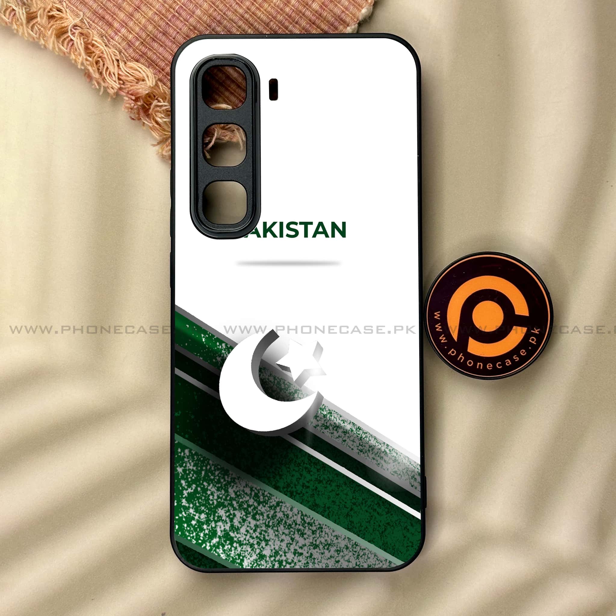 Infinix Hot 60 Pro - Pakistani Flag Series - Premium Metal Printed soft Bumper shock Proof Case