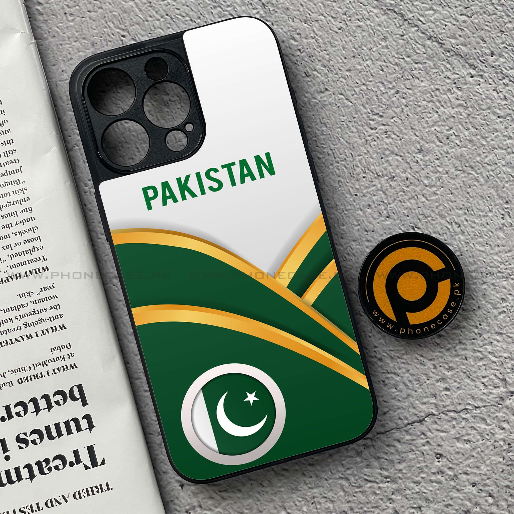 iPhone 15 Pro - Pakistani Flag Series - Premium Metal Printed soft Bumper shock Proof Case