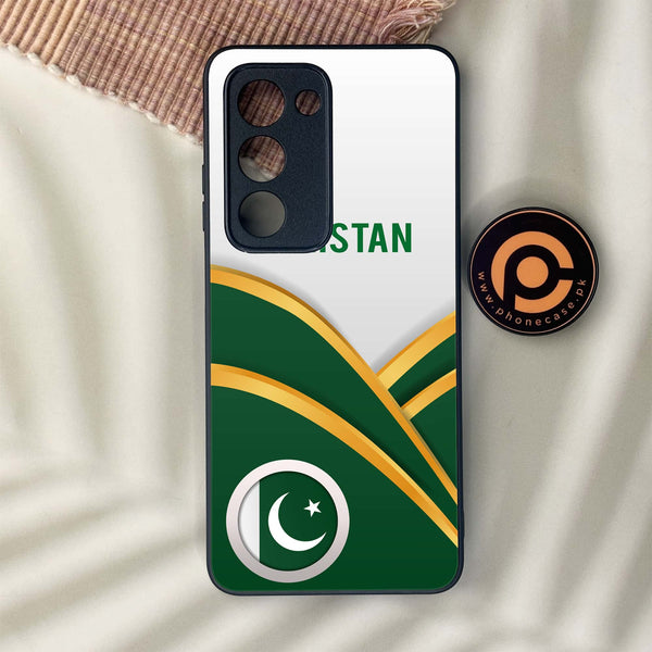 Oppo A5 2025 - Pakistani Flag Series - Premium Metal Printed soft Bumper shock Proof Case