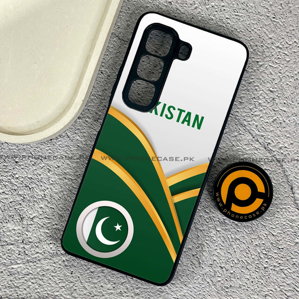 Infinix Hot 50 Pro - Pakistani Flag Series  Design 1 - Premium Printed Glass soft Bumper shock Proof Case  CS-23168